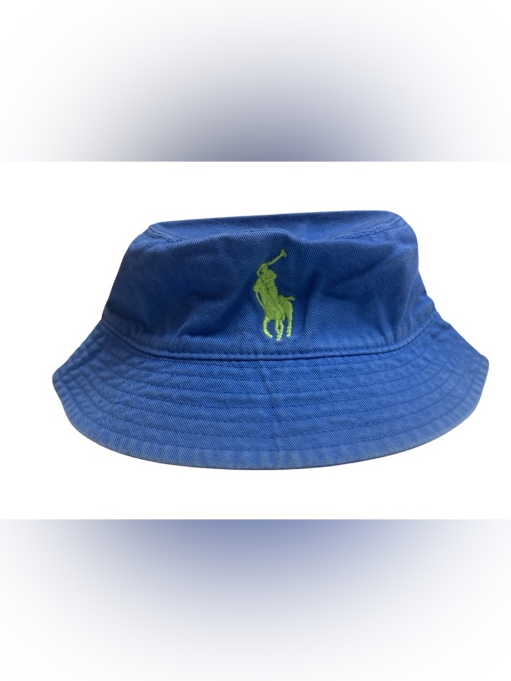 Polo by Ralph Lauren Royal Blue Bucket Hat with Lime Pony, Baby 9-24 months